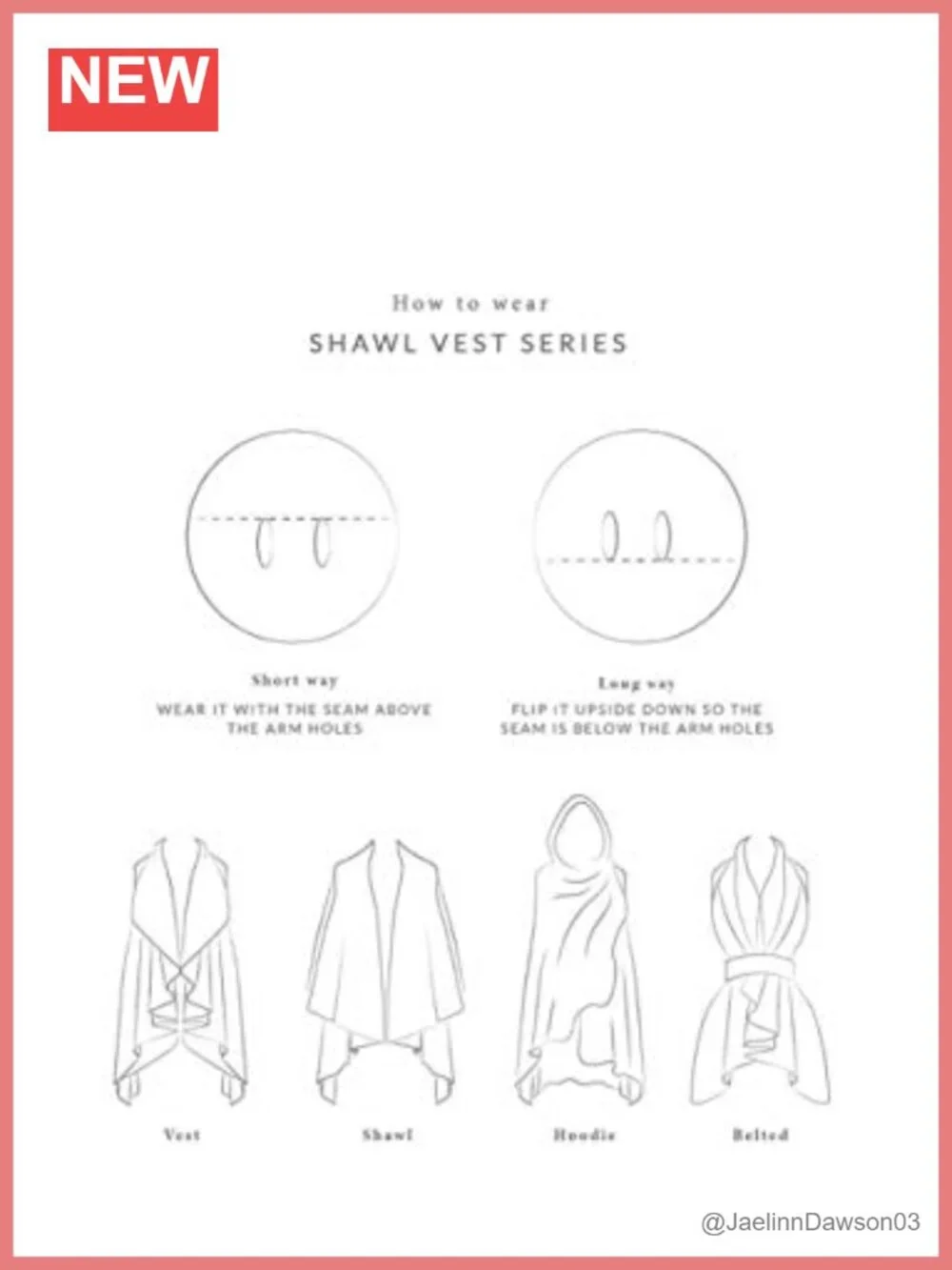 Basic Shawl Vest 4-in-1 Convertible Sweater Wrap One Size